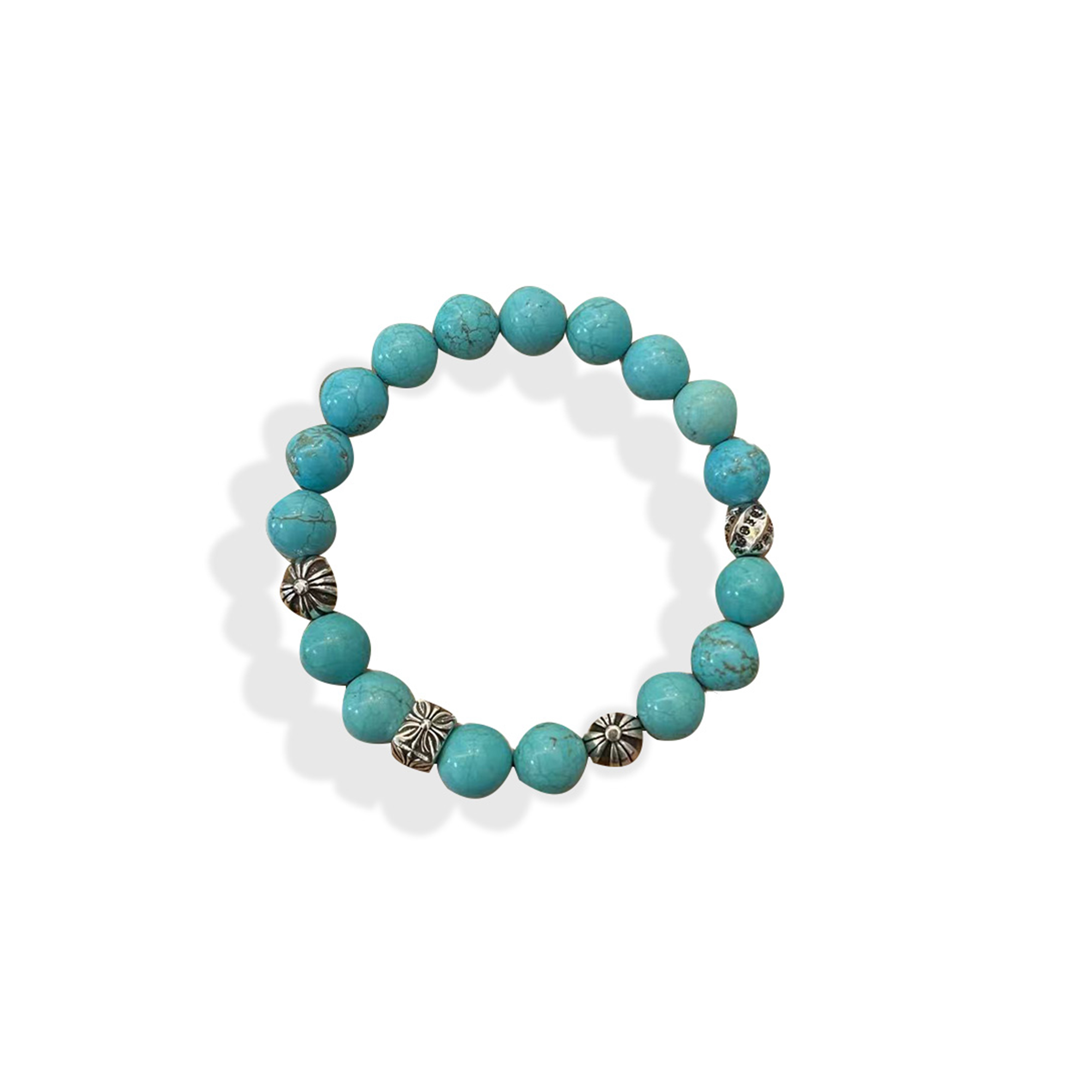 Ch**me He**ts 10mm bead bracelet turquoise beads